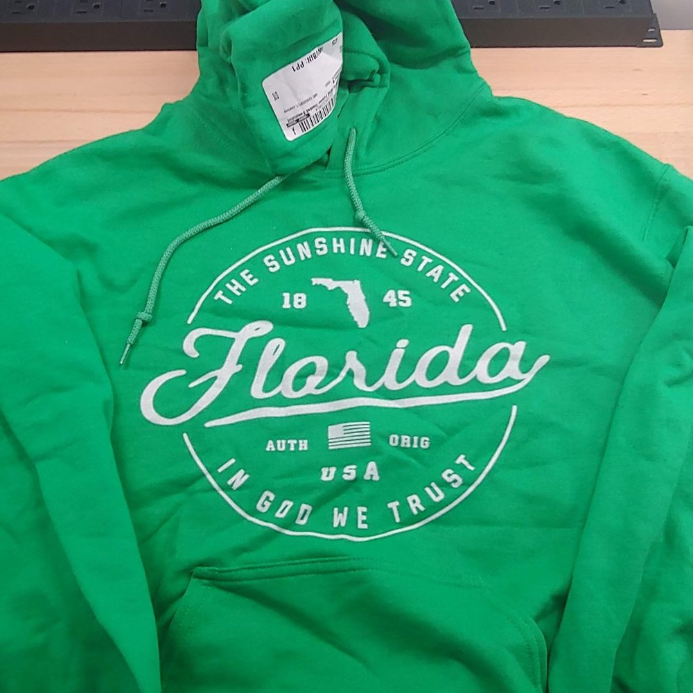 Cozy GREEN State Florida Hoodie Hooded Sweatshirt